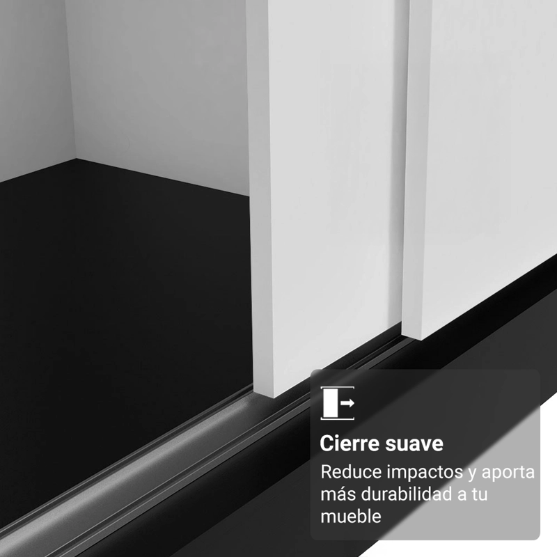 CLOSET MADESA RENO 3 PUERTAS CON ESPEJOS BLANCO/NEGRO - 5