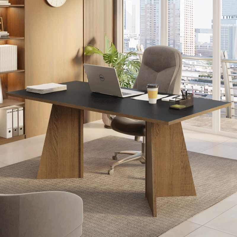 ESCRITORIO EJECUTIVO DE OFICINA MADESA 5388 180 CM NEGRO