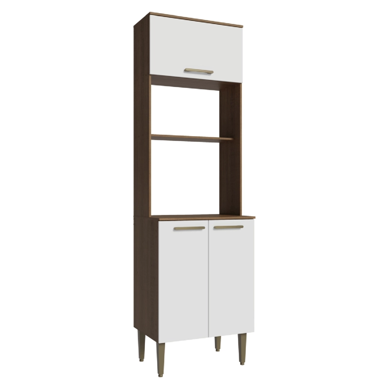 TORRE PARA HORNO Y MICROONDAS MADESA LILLE 60 CM 3 PUERTAS MARRON/BLANCO - 1