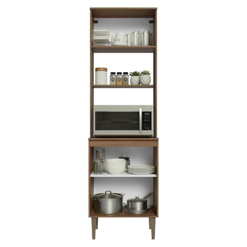 TORRE PARA HORNO Y MICROONDAS MADESA LILLE 60 CM 3 PUERTAS MARRON/BLANCO - 2
