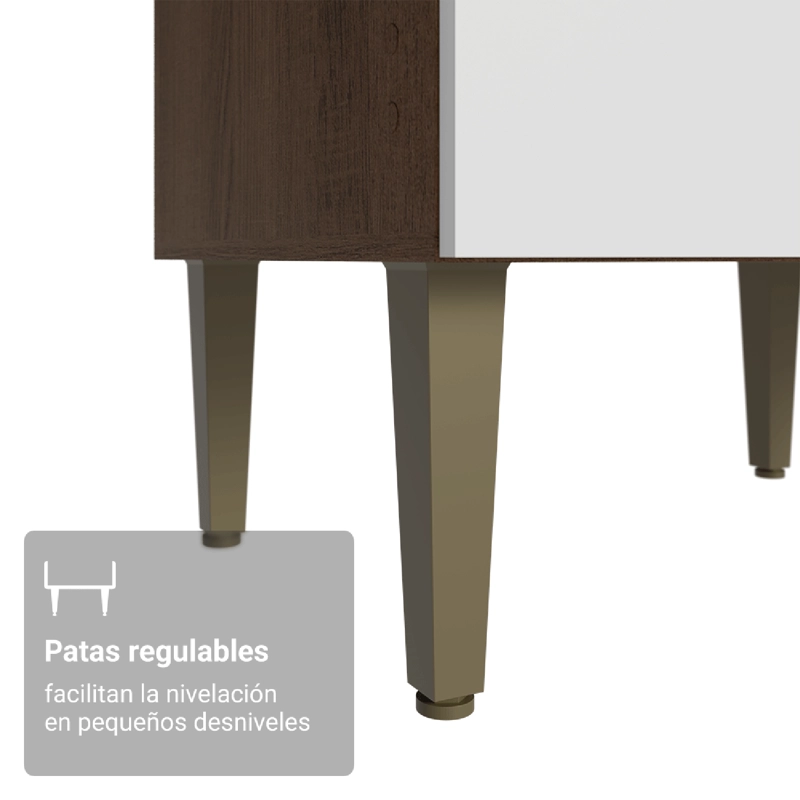 TORRE PARA HORNO Y MICROONDAS MADESA LILLE 60 CM 3 PUERTAS MARRON/BLANCO - 8