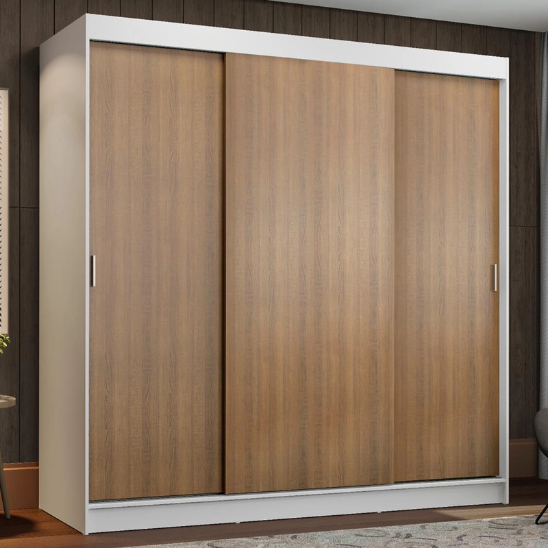 CLOSET MADESA RENO 3 PUERTAS CORREDIZAS BLANCO/MARRON - 1