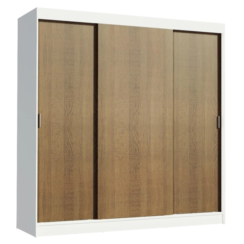 CLOSET MADESA RENO 3 PUERTAS CORREDIZAS BLANCO/MARRON - 2