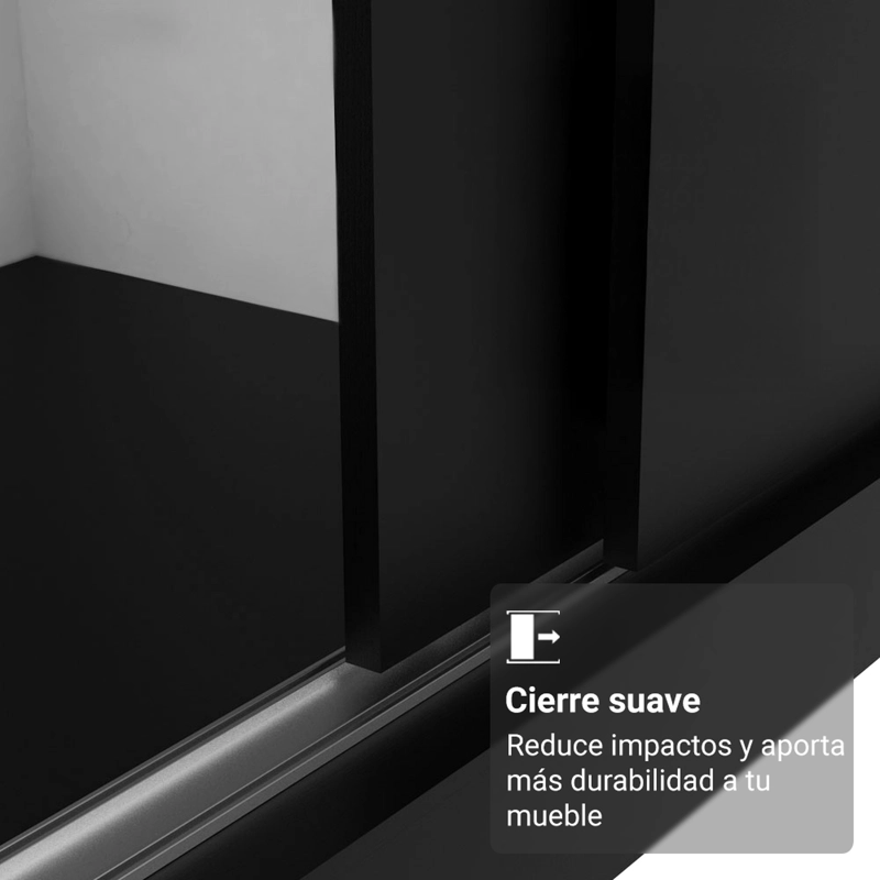 CLOSET MADESA RENO 3 PUERTAS CORREDIZAS CON 1 ESPEJO NEGRO - 3