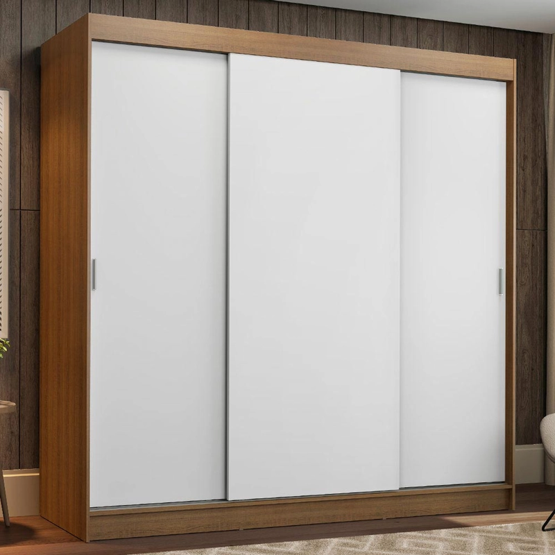 CLOSET MADESA RENO 3 PUERTAS CORREDIZAS MARRON/BLANCO - 1
