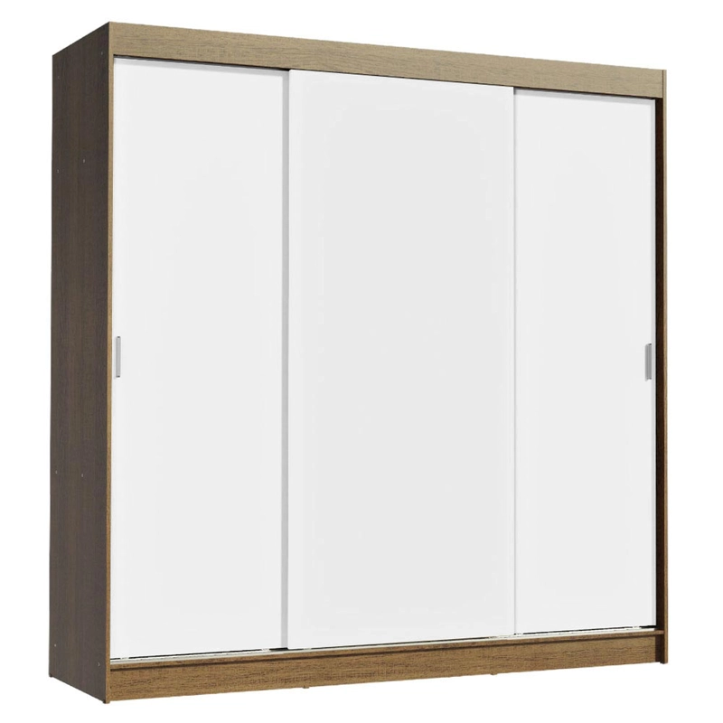 CLOSET MADESA RENO 3 PUERTAS CORREDIZAS MARRON/BLANCO - 2