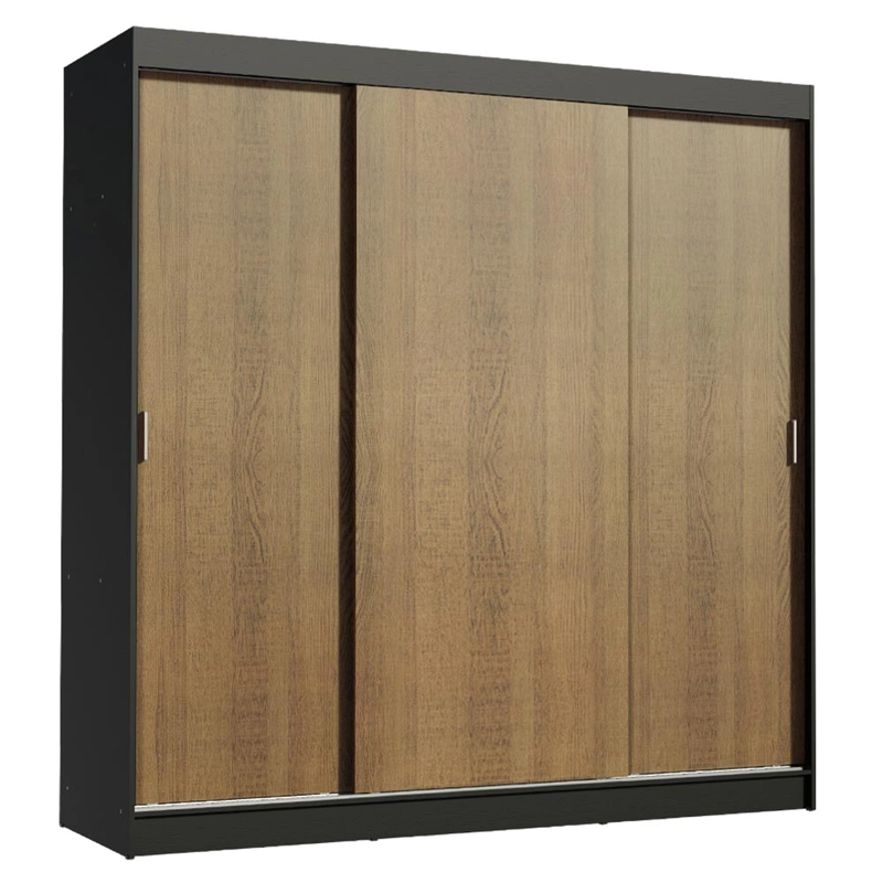 CLOSET MADESA RENO 3 PUERTAS CORREDIZAS NEGRO/MARRON - 2