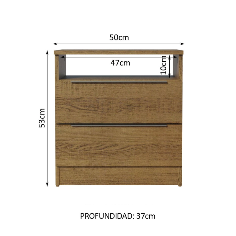VELADOR MADESA 3227 CON 2 CAJONES MARRON - 3
