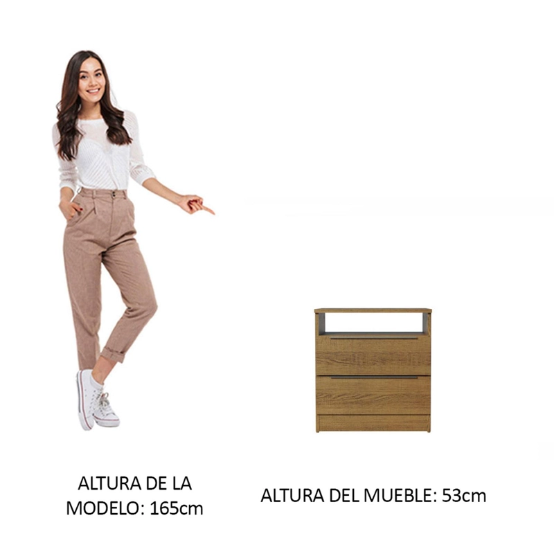 VELADOR MADESA 3227 CON 2 CAJONES MARRON - 6