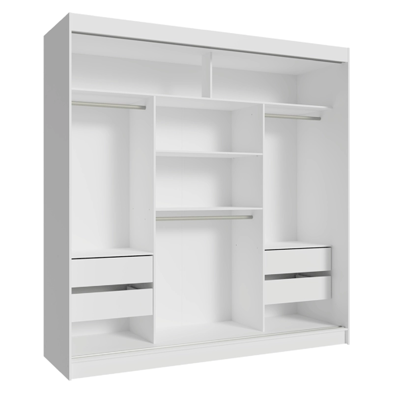 CLOSET MADESA RENO 3 PUERTAS CORREDIZAS CON ESPEJOS BLANCO - 9