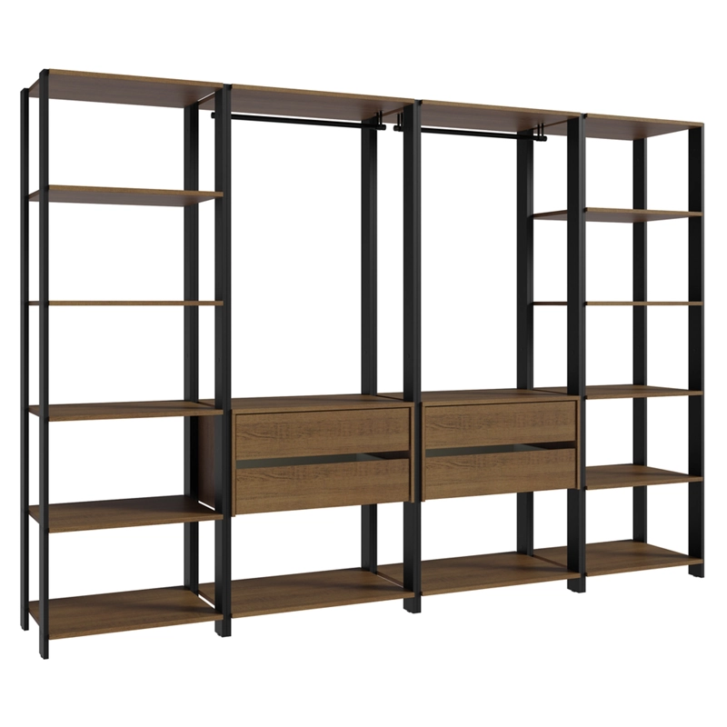CLOSET ABIERTO MADESA VALENCIA 258 CM 4 CAJONES 01 MARRON/NEGRO - 8