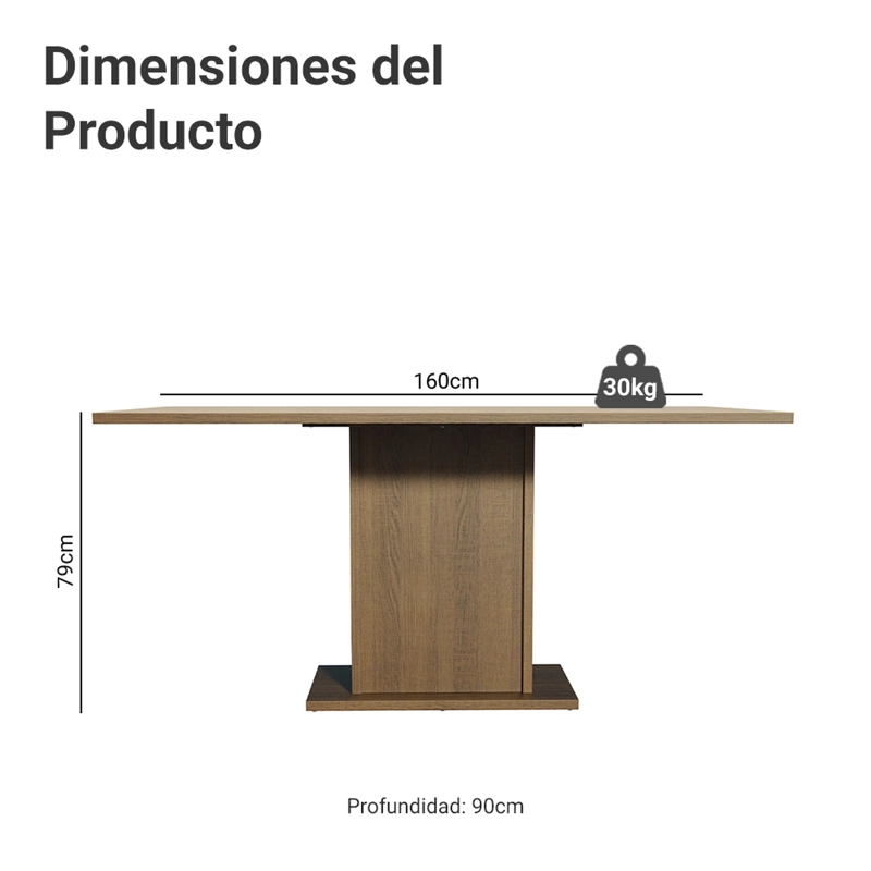 MESA DE COMEDOR MADESA 5275 RECTANGULAR MARRON/CREMA - 2