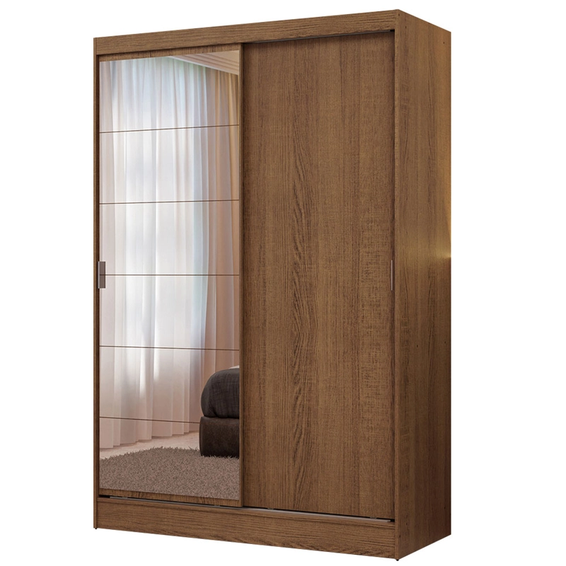 CLOSET MADESA LUKE 2 PUERTAS CORREDIZAS CON 1 ESPEJO MARRON - 2