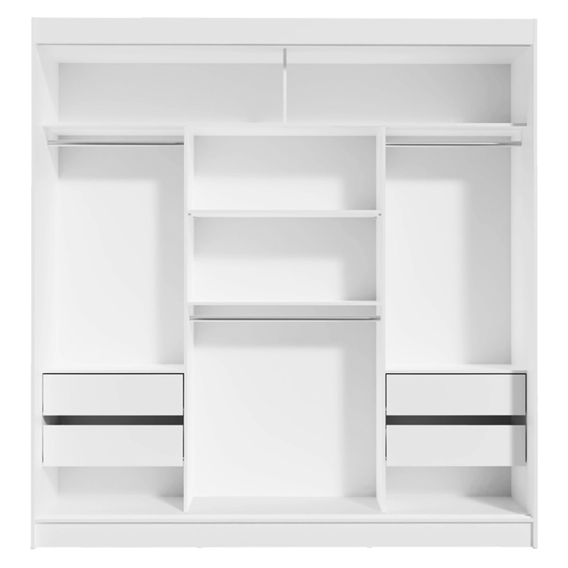 CLOSET MADESA RENO 3 PUERTAS CON 1 ESPEJO BLANCO/MARRON - 9