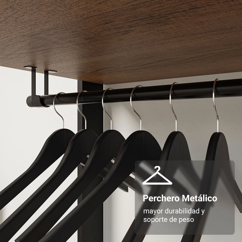 CLOSET ABIERTO MADESA VALENCIA 70 CM 2 CAJONES MARRON/NEGRO - 6