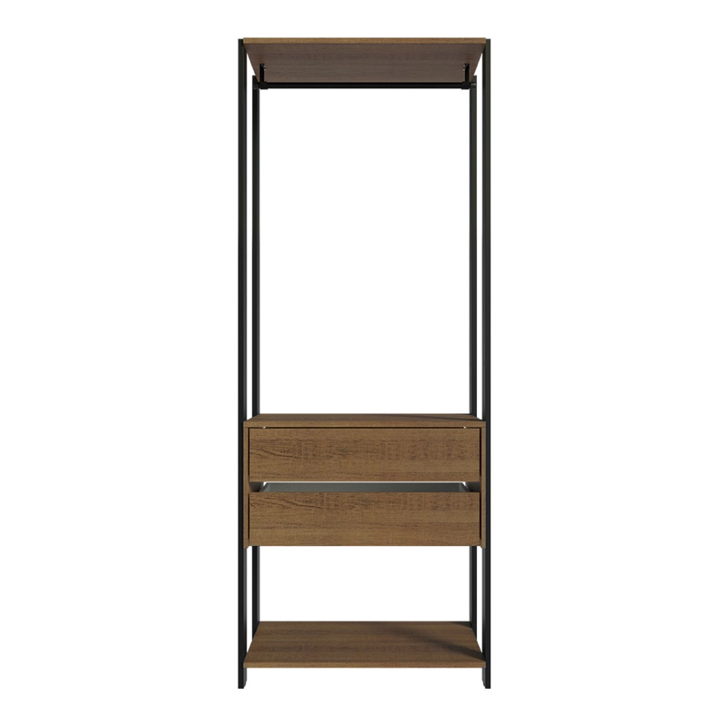 CLOSET ABIERTO MADESA VALENCIA 70 CM 2 CAJONES MARRON/NEGRO - 7