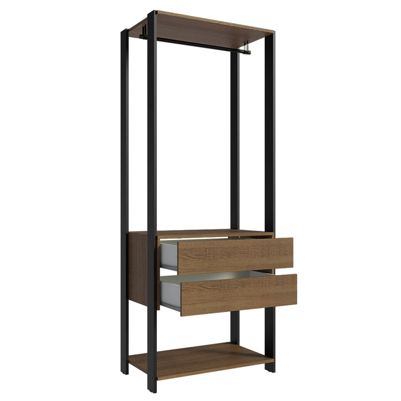 CLOSET ABIERTO MADESA VALENCIA 70 CM 2 CAJONES MARRON/NEGRO - 9