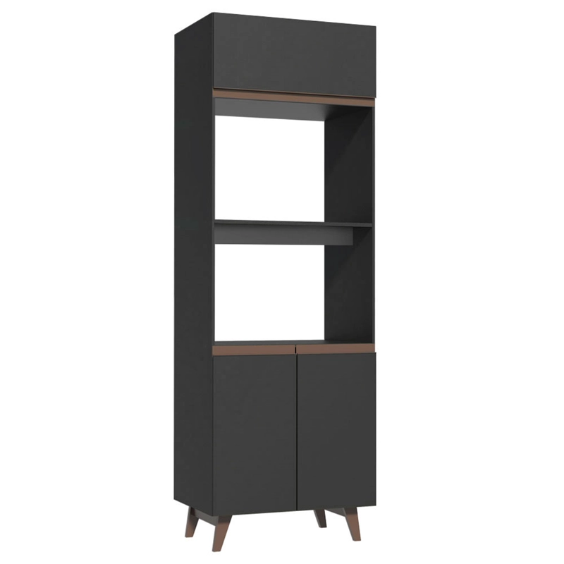 TORRE PARA HORNO Y MICROONDAS MADESA REIMS 70 CM 3 PUERTAS NEGRO - 1