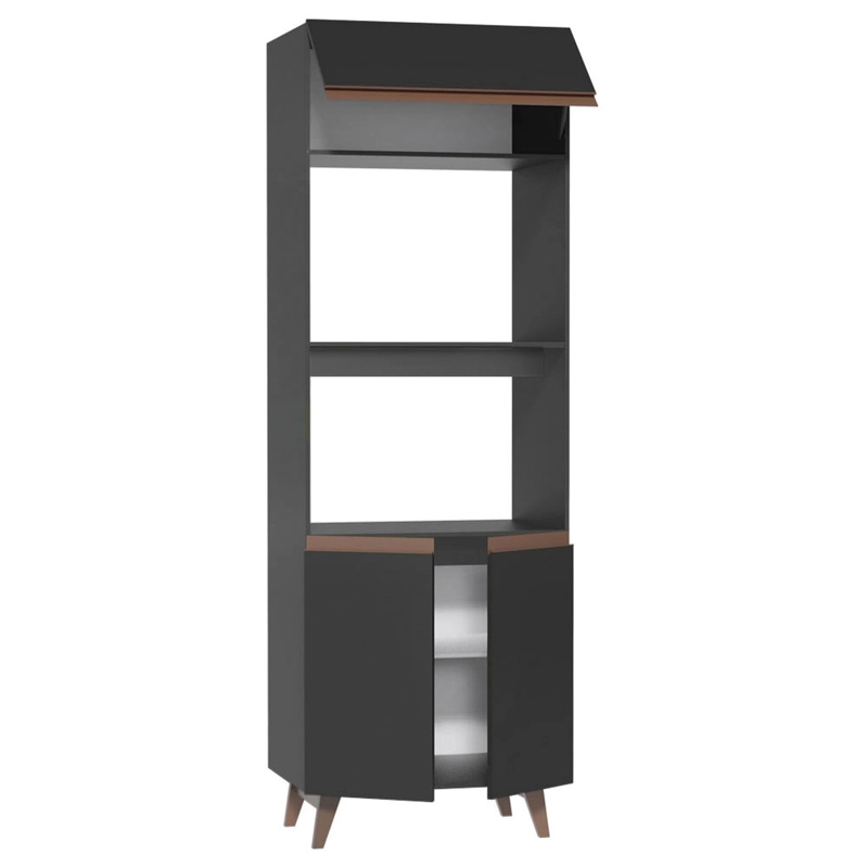 TORRE PARA HORNO Y MICROONDAS MADESA REIMS 70 CM 3 PUERTAS NEGRO - 4