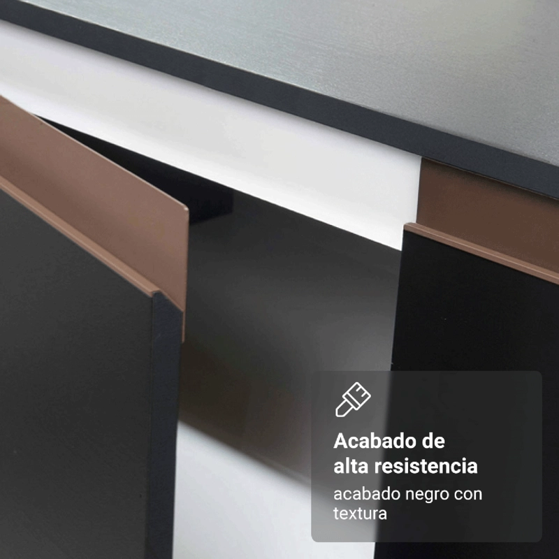 TORRE PARA HORNO Y MICROONDAS MADESA REIMS 70 CM 3 PUERTAS NEGRO - 5