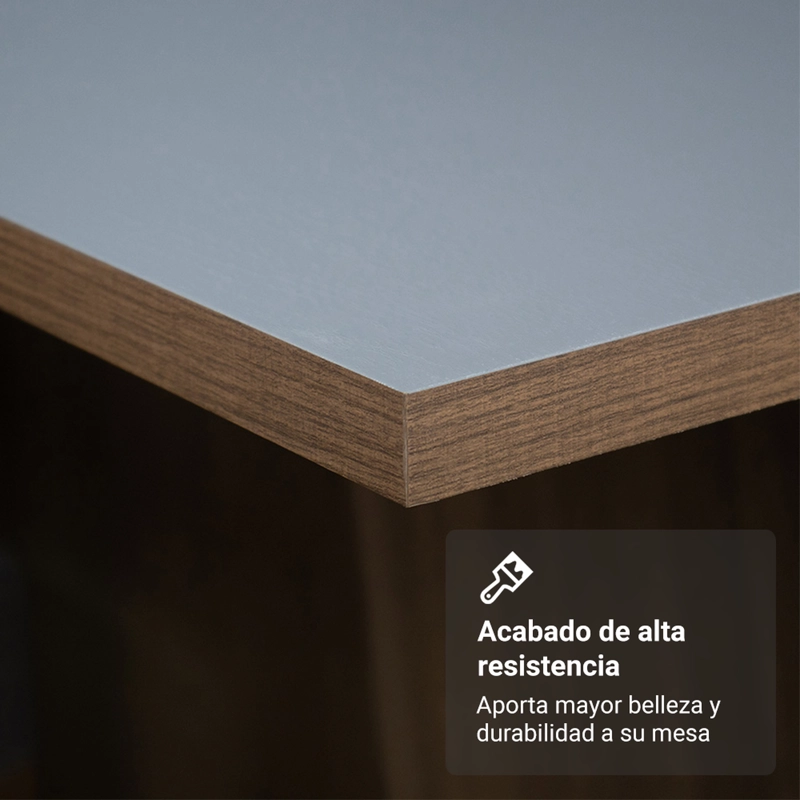 MESA DE COMEDOR MADESA 5275 RECTANGULAR MARRON/GRIS - 4
