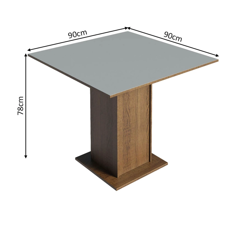 MESA DE COMEDOR MADESA 5363 CUADRADA MARRON/GRIS - 3