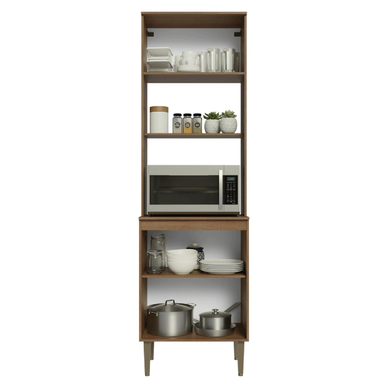 TORRE PARA HORNO Y MICROONDAS MADESA LILLE 60 CM 3 PUERTAS MARRON/NEGRO - 2