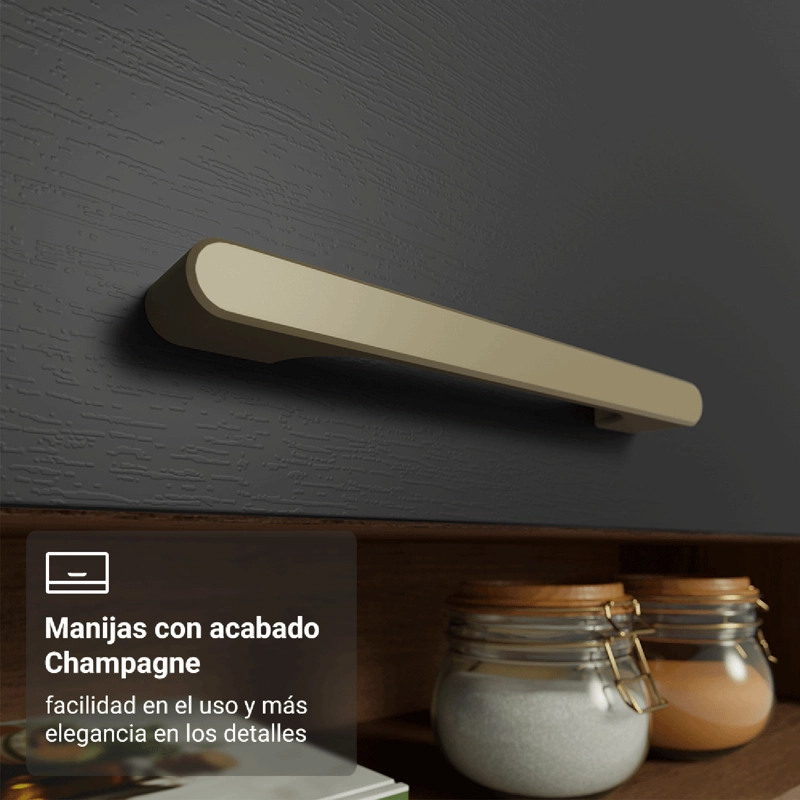 TORRE PARA HORNO Y MICROONDAS MADESA LILLE 60 CM 3 PUERTAS MARRON/NEGRO - 5