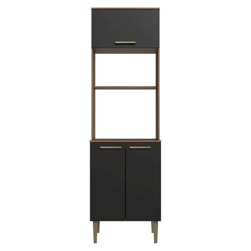 TORRE PARA HORNO Y MICROONDAS MADESA LILLE 60 CM 3 PUERTAS MARRON/NEGRO - 7