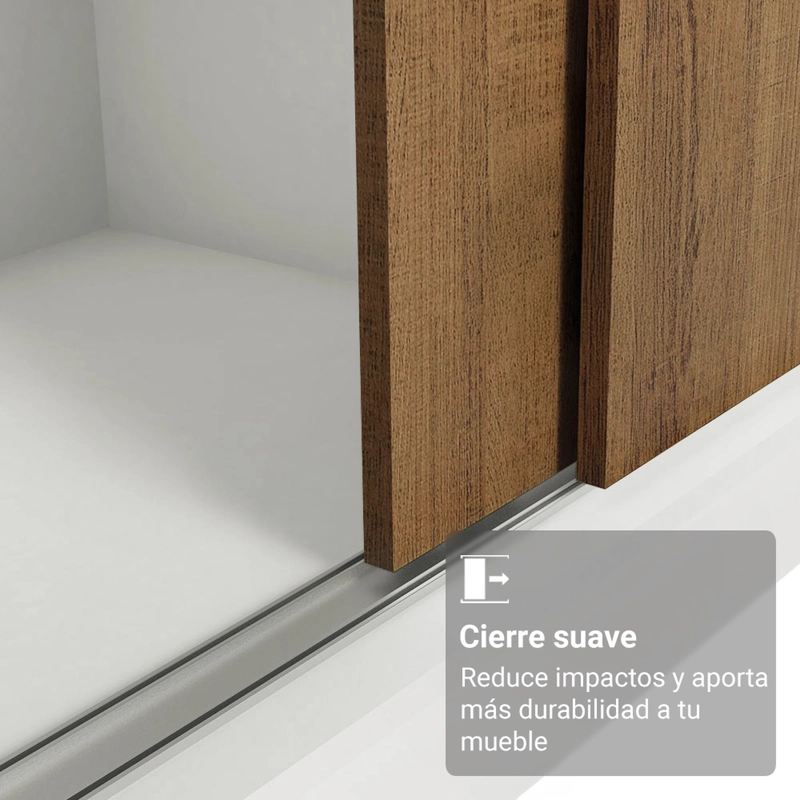 CLOSET MADESA RENO 3 PUERTAS CON ESPEJOS BLANCO/MARRON - 5