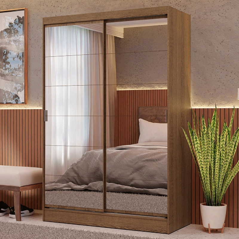 CLOSET MADESA MAX 2 PUERTAS CORREDIZAS CON ESPEJOS MARRON - 1