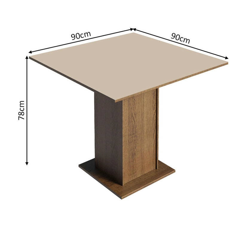 MESA DE COMEDOR MADESA 5363 CUADRADA MARRON/CREMA - 3
