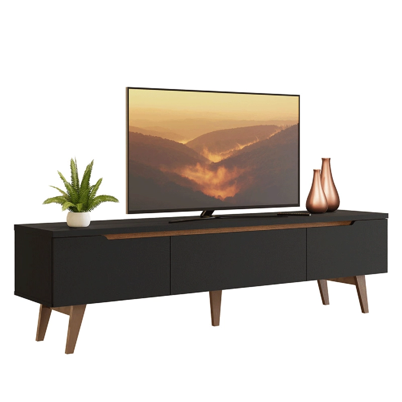 RACK PARA TV HASTA 75 PULGADAS MADESA REIMS 180 CM 2 PUERTAS NEGRO - 2