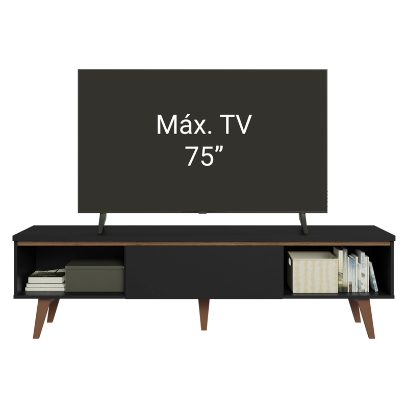 RACK PARA TV HASTA 75 PULGADAS MADESA REIMS 180 CM 2 PUERTAS NEGRO - 5