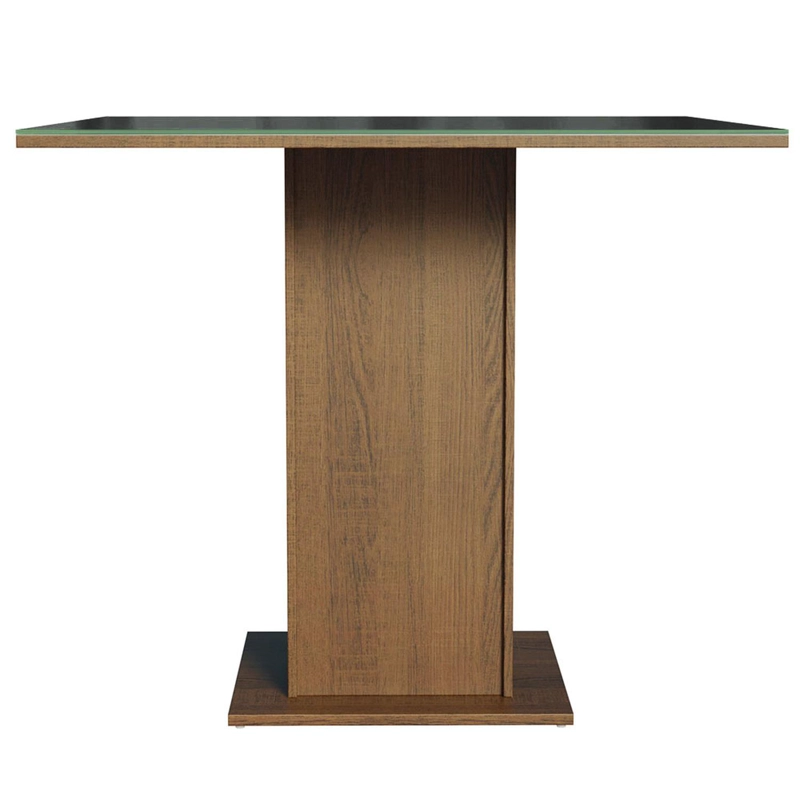MESA DE COMEDOR MADESA 5363 CON VIDRIO CUADRADA MARRON/NEGRO - 1