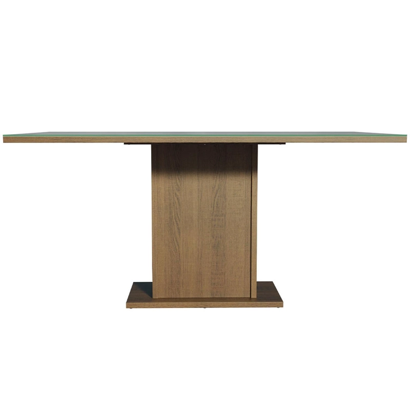 MESA DE COMEDOR MADESA 5275 CON VIDRIO RECTANGULAR MARRON/GRIS - 3