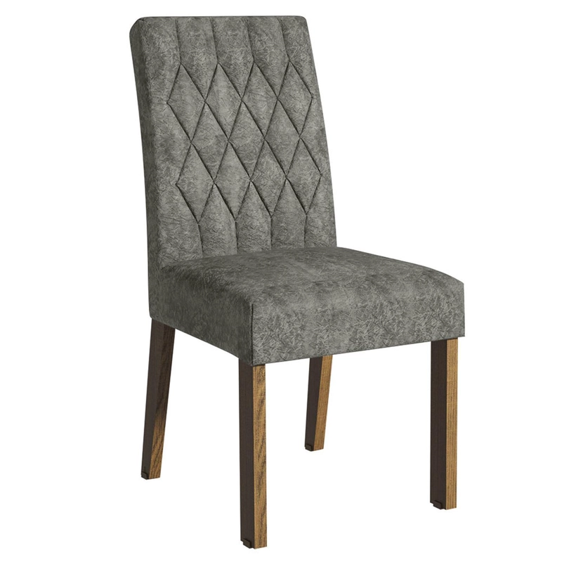 JUEGO DE COMEDOR MADESA HANNA CON 6 SILLAS MARRON/GRIS/SILVER - 7