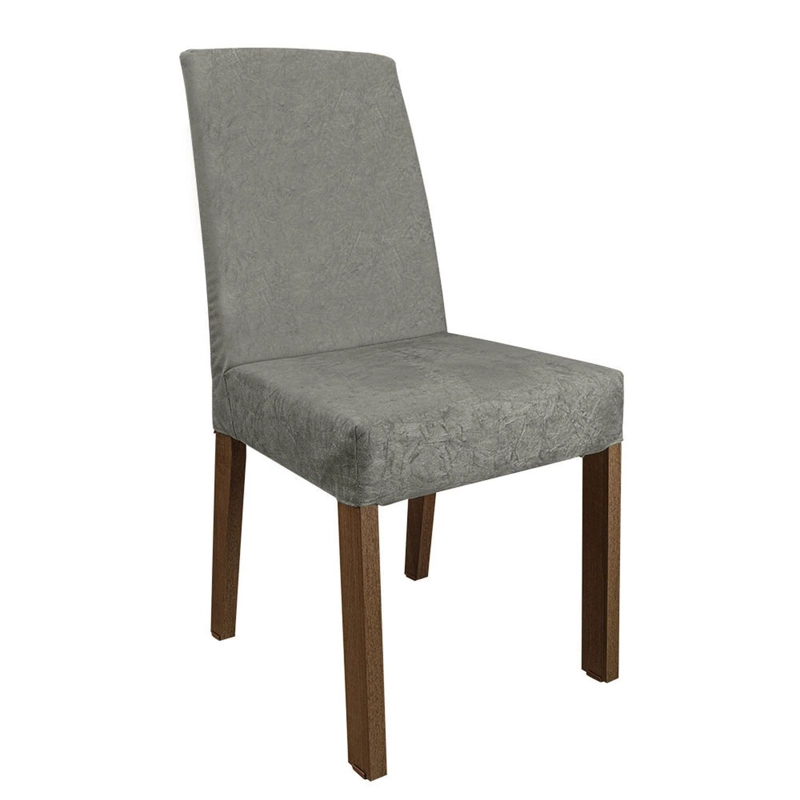 JUEGO DE COMEDOR MADESA ANNE CON 4 SILLAS MARRON/GRIS/SILVER - 7