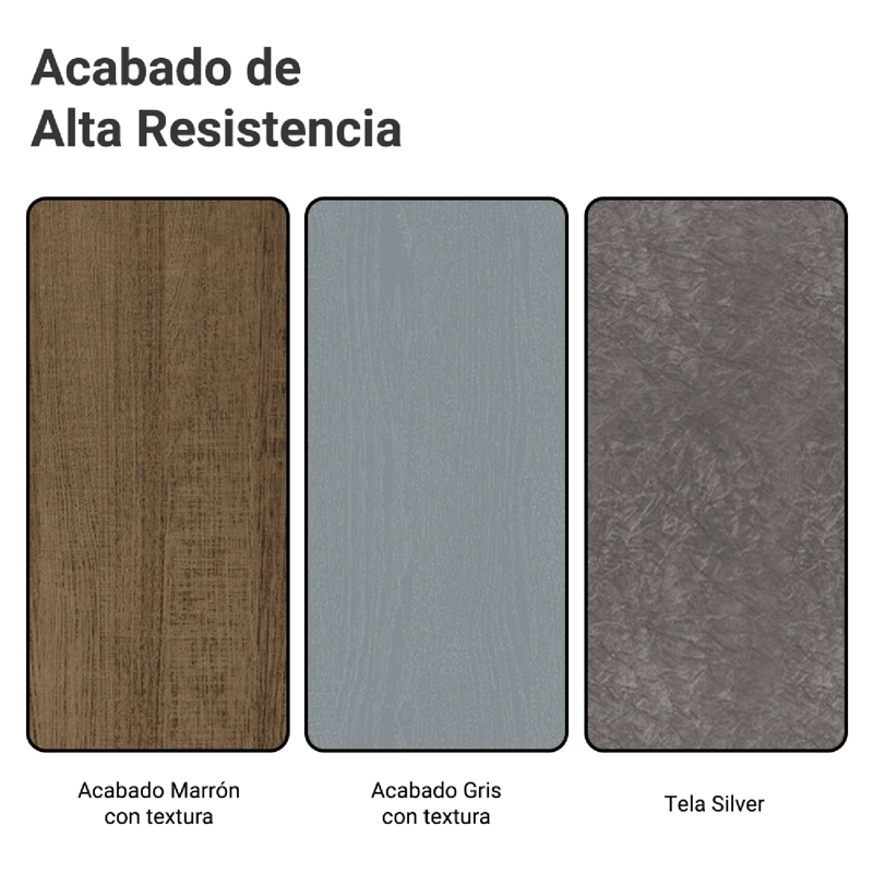 JUEGO DE COMEDOR MADESA ANNE CON 4 SILLAS MARRON/GRIS/SILVER - 8