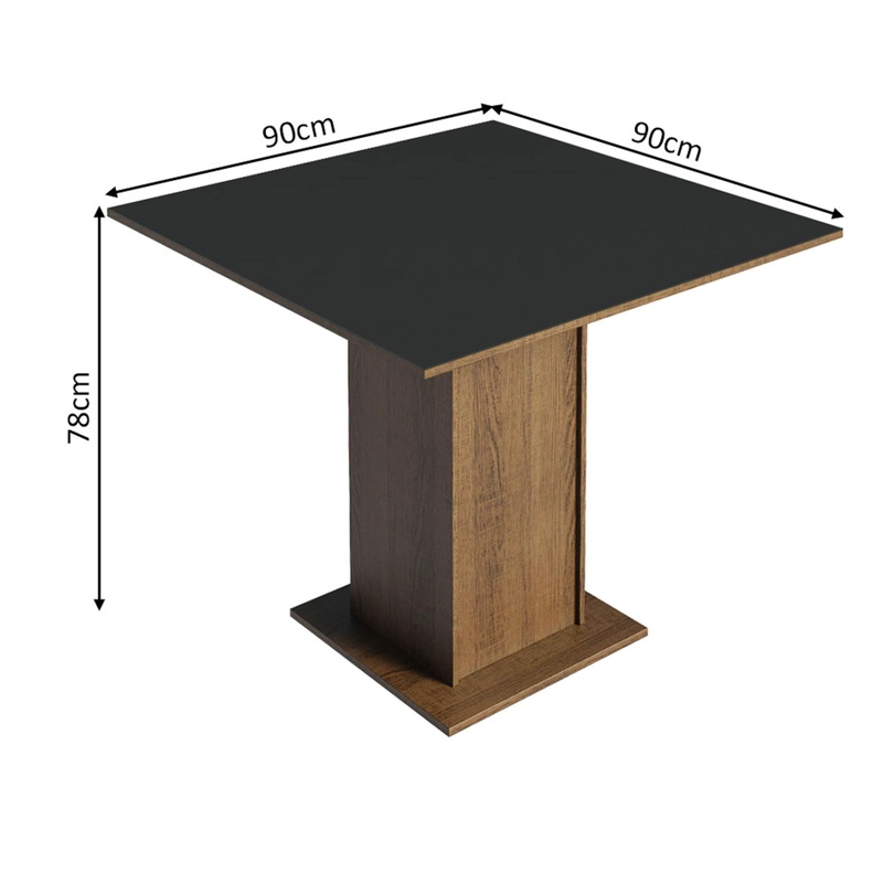 MESA DE COMEDOR MADESA 5363 CUADRADA MARRON/NEGRO - 3
