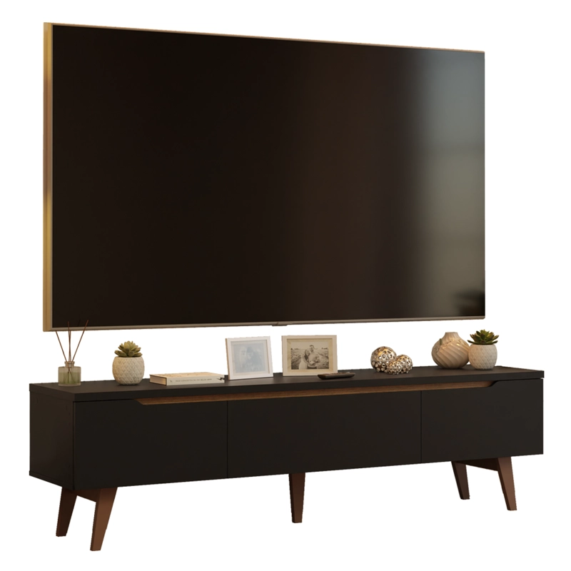 RACK PARA TV HASTA 80 PULGADAS MADESA REIMS 180 CM 2 PUERTAS NEGRO - 2