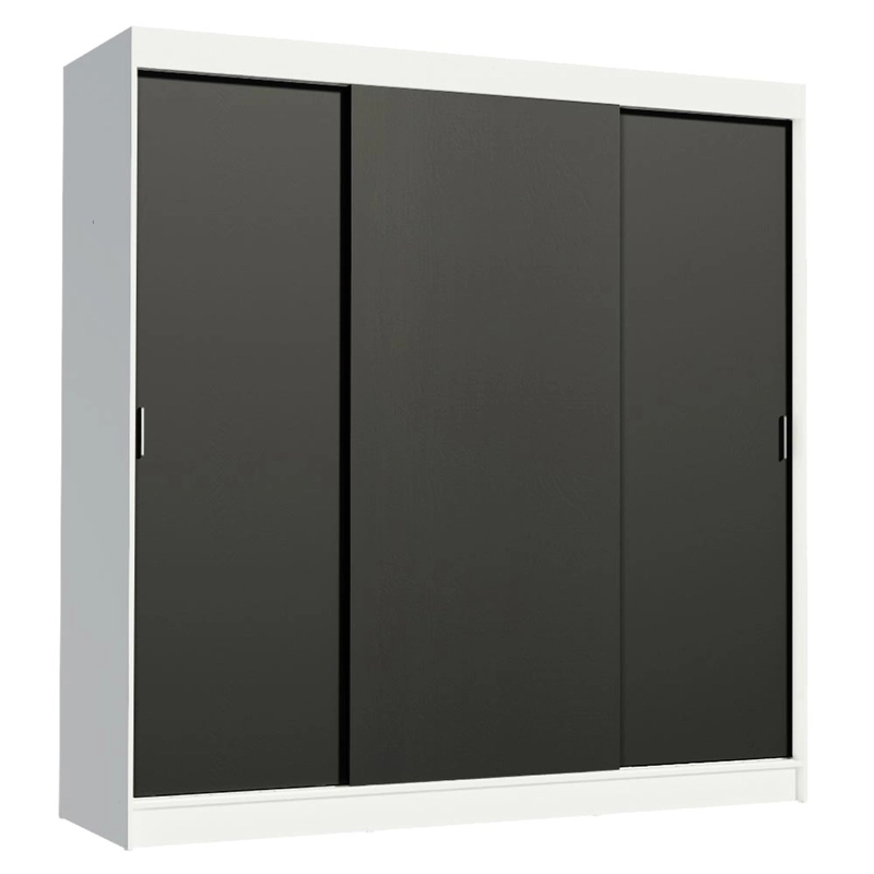 CLOSET MADESA RENO 3 PUERTAS CORREDERAS BLANCO/NEGRO - 2