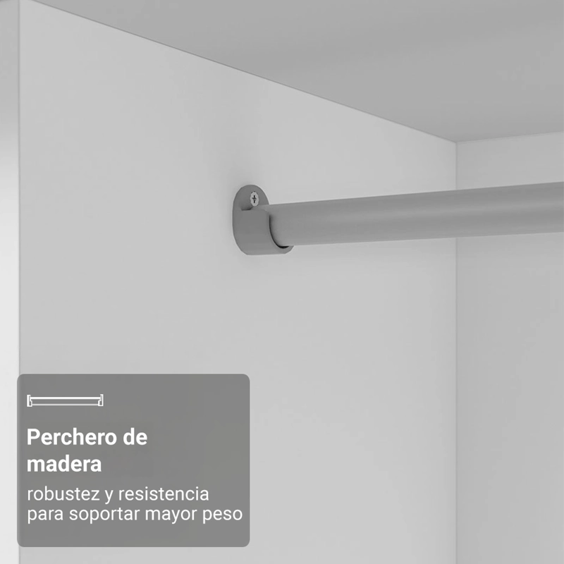 CLOSET MADESA MAX 2 PUERTAS CORREDERAS BLANCO - 4