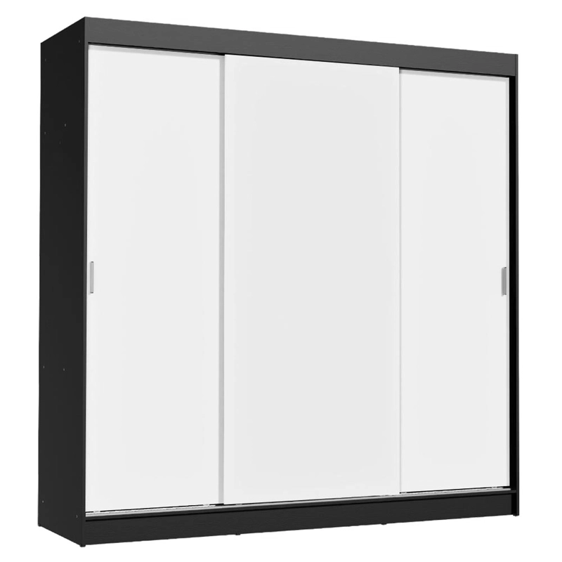 CLOSET MADESA RENO 3 PUERTAS CORREDERAS NEGRO/BLANCO - 2