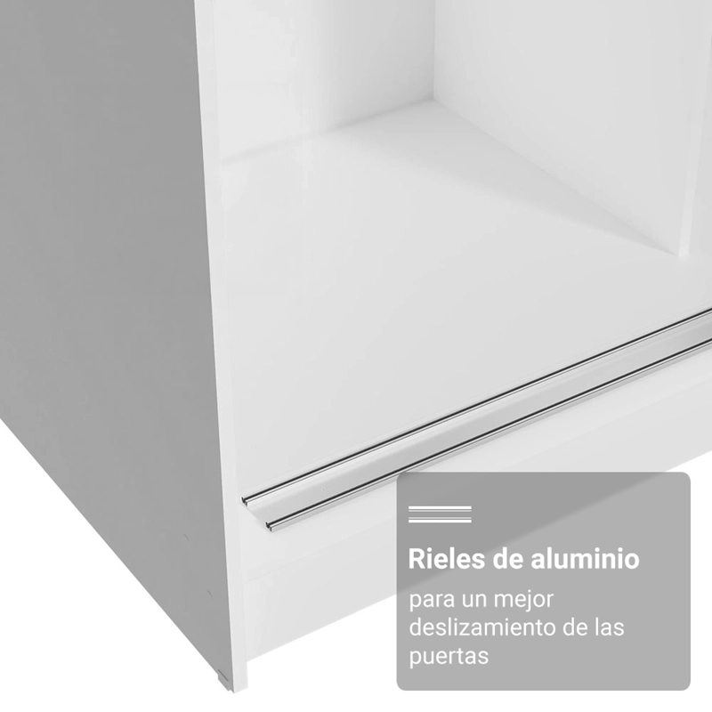 CLOSET MADESA RENO 3 PUERTAS CORREDERAS BLANCO - 6