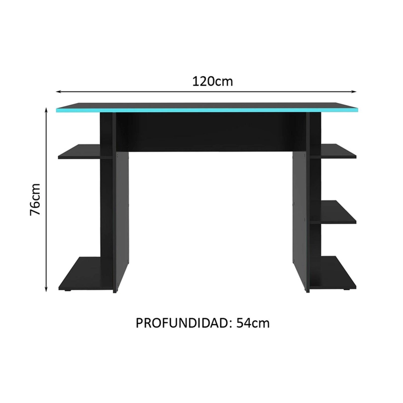 ESCRITORIO GAMER PC MADESA 9424 120 CM NEGRO/AZUL - 3