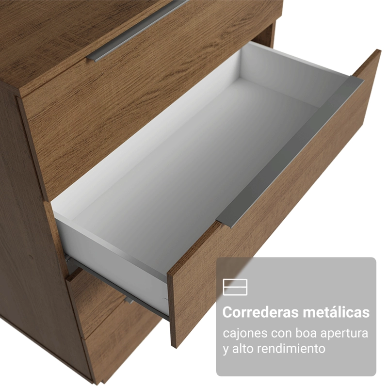 COMODA MADESA CON 4 CAJONES MARRON - 5