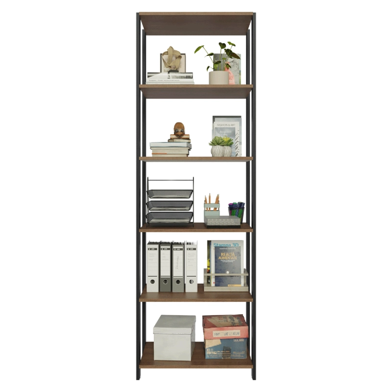 ESTANTE LIBRERO MADESA 59 CM 5 REPISAS MARRON/NEGRO - 6