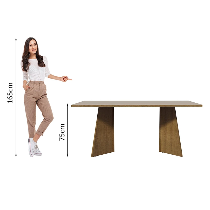 MESA DE COMEDOR MADESA 5388 RECTANGULAR MARRON/CREMA - 3