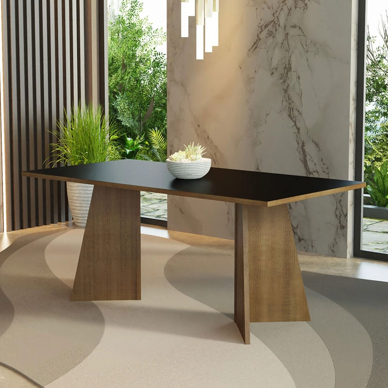 MESA DE COMEDOR MADESA 5388 RECTANGULAR MARRON/NEGRO - 5